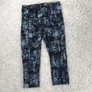 Lululemon Fast & Free Crop II *Nulux 19" Eternal Wave Starlight Black